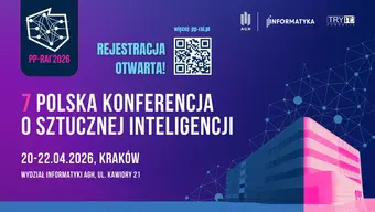 Grafika informacyjno-dekoracyjna z nazwą, datą i miejscem konferencji