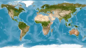 Mapa świata z kontynentami i oceanami